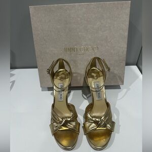 Jimmy Choo Rosie 100 Gold Heels